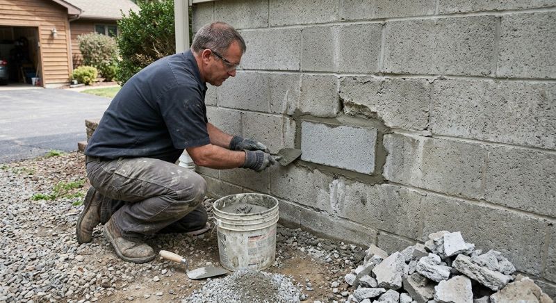 Cinder Block Wall Repair in Burlingame, CA