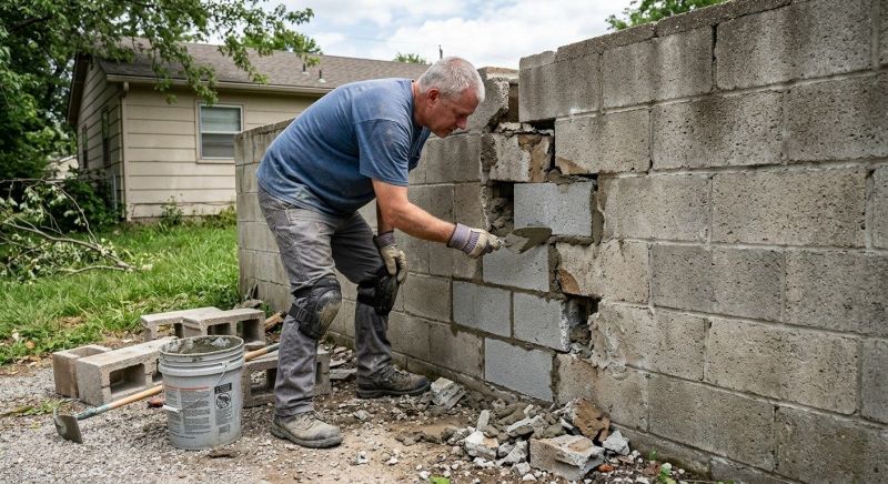 Cinder Block Wall Repair in Mill Valley, CA
