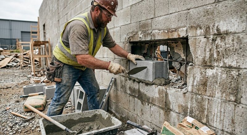 Cinder Block Wall Repair in Pittsburg, CA