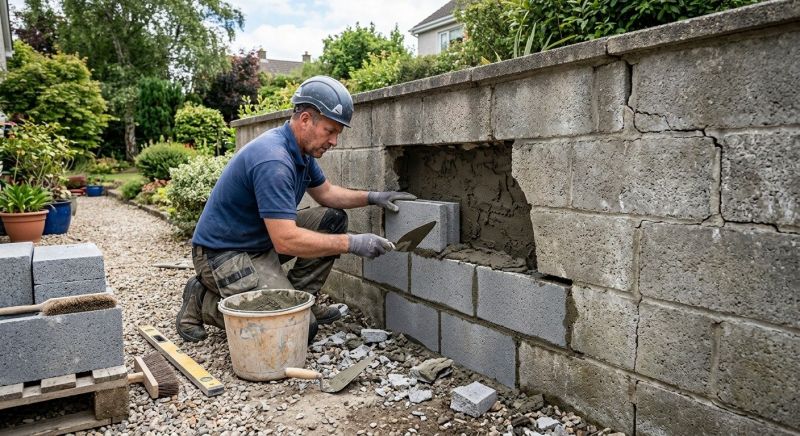 Concrete Block Wall Repair in Oakland, CA